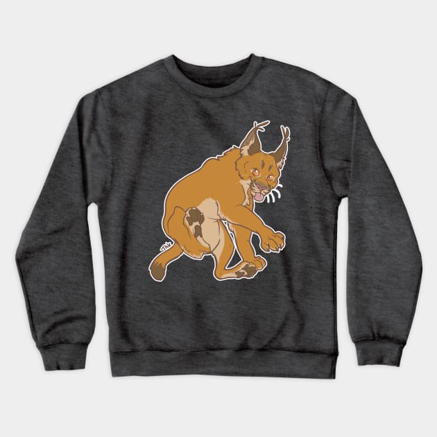 Comical Caracal Crewneck Sweatshirt by TaksArt